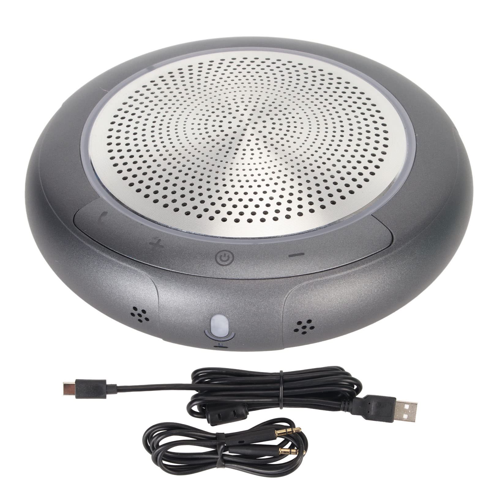 Cyrank Microphone USB De Conférence, Haut-Parleur De Conférence Et Microphone pour Ordinateur De Bureau, Micro Omnidirectionnel à 360 Degrés pour Ordinateur Portable