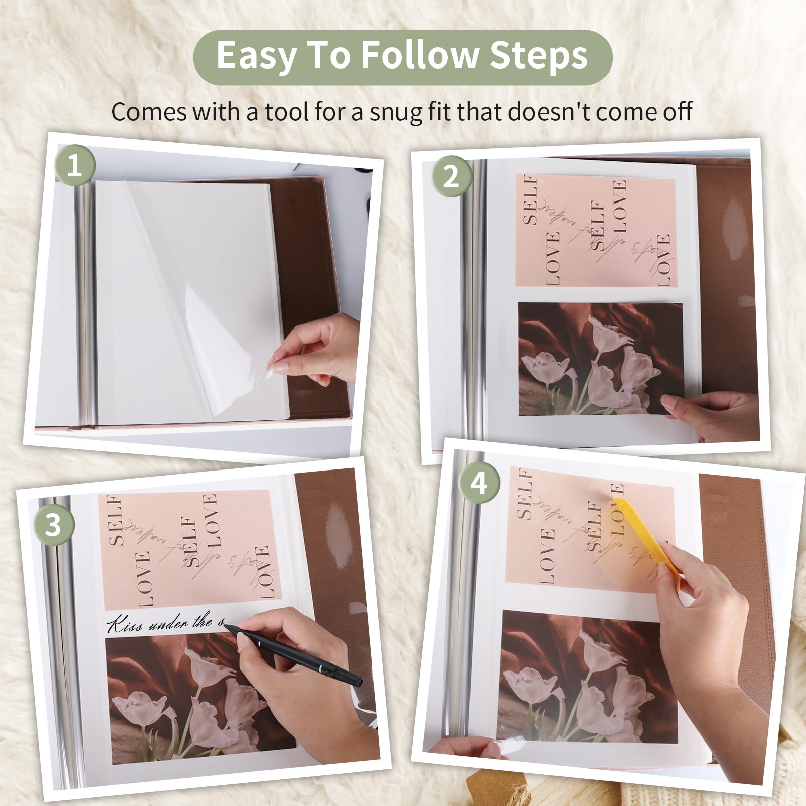 Stammbaum, magnetisches Fotoalbum mit selbstklebender Seite, für 3 x 5, 4 x 6, 5 x 7, 6 x 8, Bilder, DIY, Familie, Ledereinband, Album für Familienmitglieder (Album, Baumgrün)