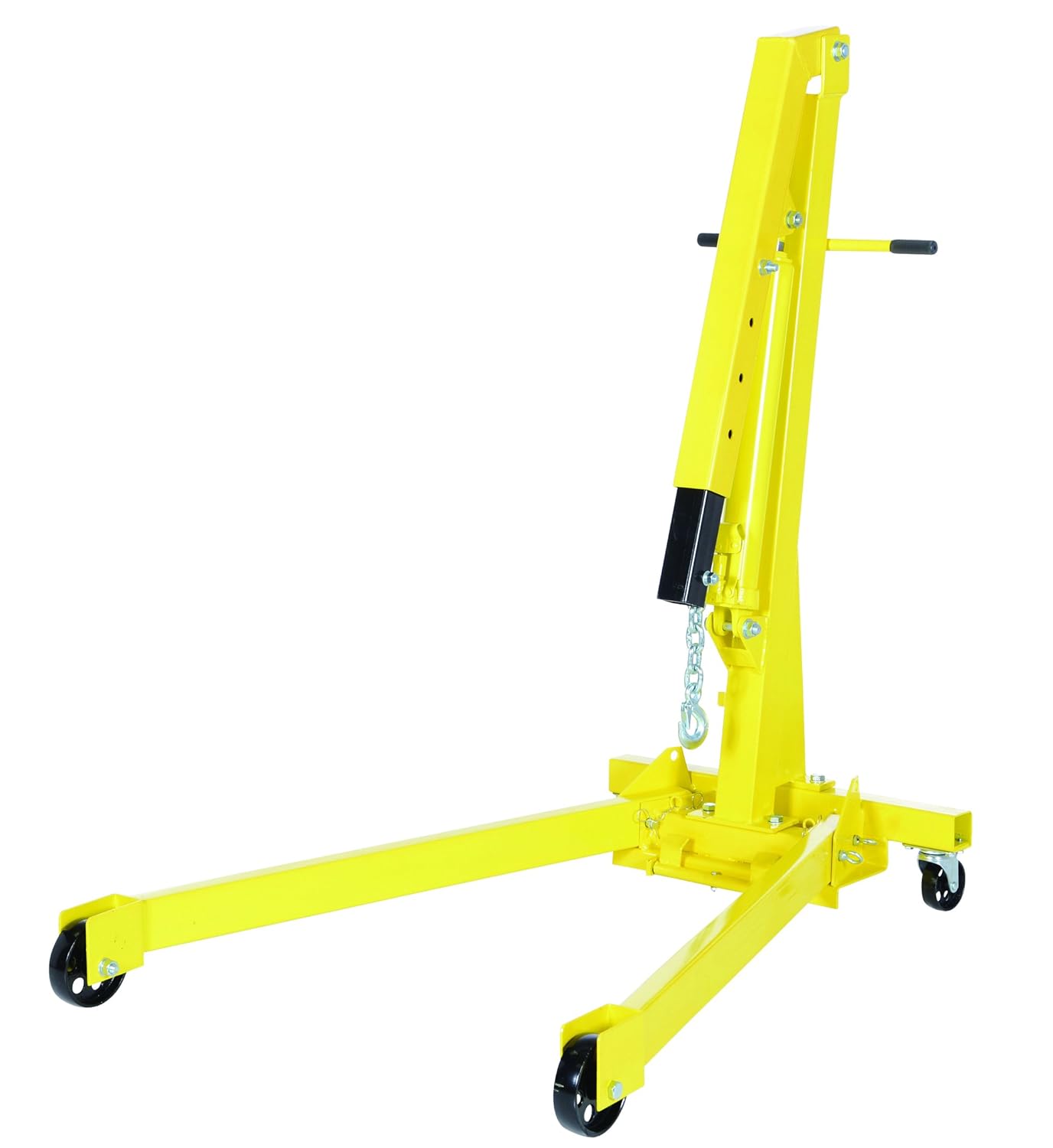Vestil EHN-20-C Heavy Duty Steel Shop Crane Engine Hoist with Folding Legs, Yellow, 2000 lbs Capacity