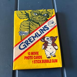 Topps Gremlins Trading Card Pack, 10 Movie Photo Cards | Includes Bubble Gum, Vintage Collectible, 1984 Movie Series, Gizmo & Gremlin Art, Unopened Wax Pack