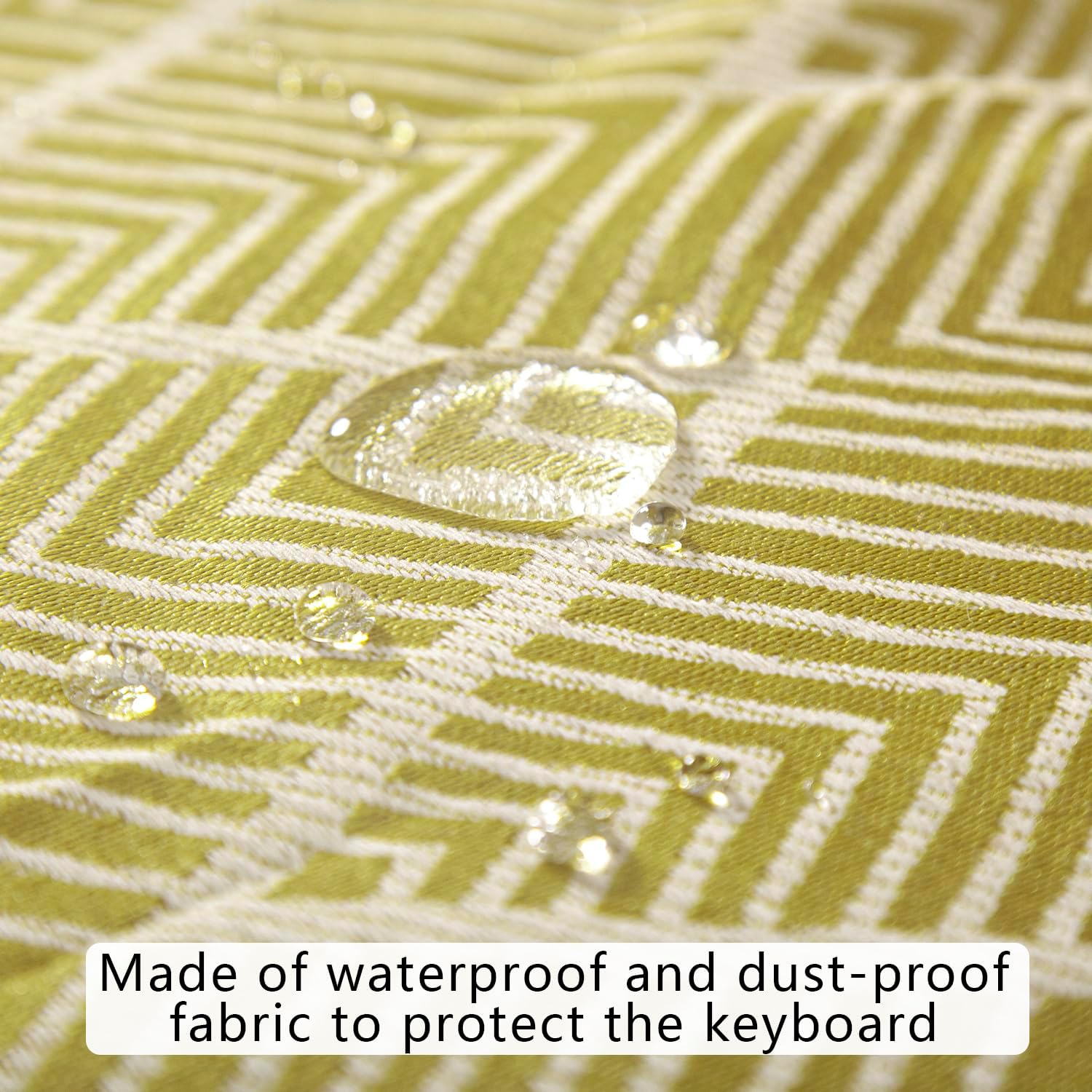 Waterproof Keyboard Cover - Soft Thick & Durable - Geometric Pattern - Universal Fit for 61/76/88-Key Digital Piano Keyboards - Stylish Home/Studio Protector (Lemon yellow and white)