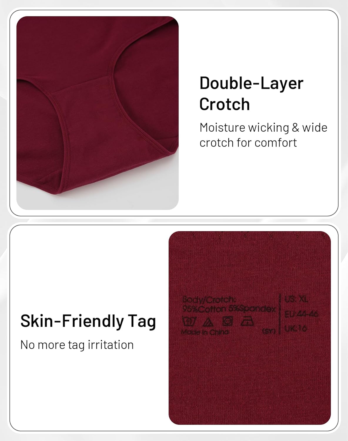 Plus Size Underwear for Women High Waisted Cotton Panties Soft Stretch Full Coverage Briefs 5-Pack - Image 6