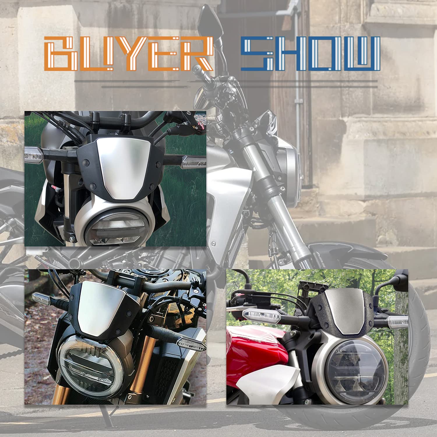Carenado del alerón del Deflector del Viento del Flujo de Aire del Parabrisas de la Motocicleta para H-Onda CB125R CB 125 R CB-125-R CB250R CB300R CB-250-R CB 250 R CB 300 R 2018-2020 (Negro)