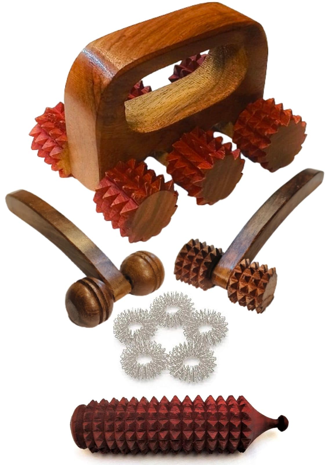 Master arts shisham Wood back/neck/face/head/Hand/legs Massager Roller Body Stress releif Acupressure Acupuncture Cutter Manual Massagers (set of 5) best massager kit, wooden massager (master 2) (B0CPJ3PDD2) Amazon Price History, Amazon Price Tracker