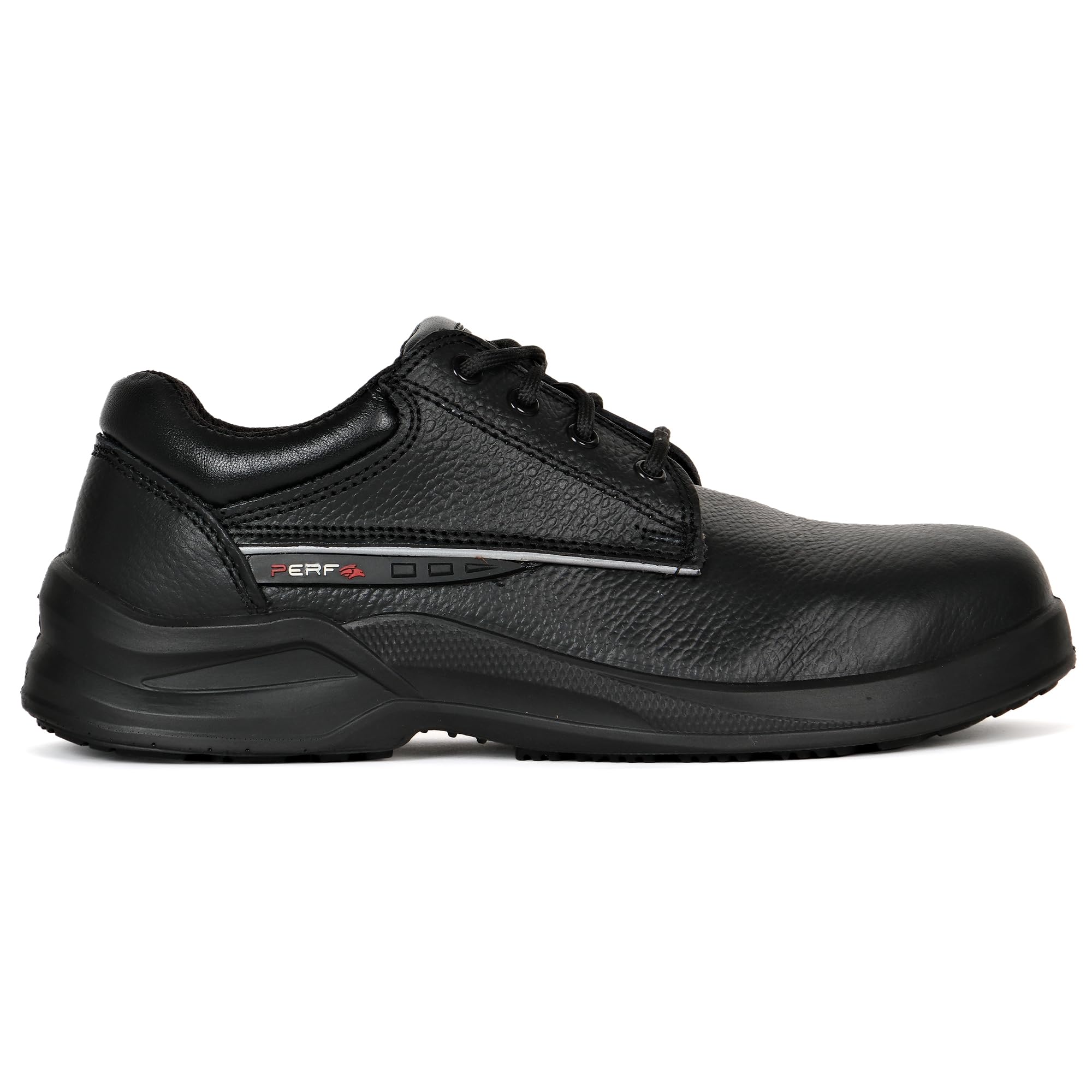 PERF Turbo-X Low Ankle Safety Shoe - Premium Buff Grain Leather, Steel Toe Cap 200J, PU Double Density Sole for Construction and Industrial Work Black (B0CVQHM3YP) Amazon Price History, Amazon Price Tracker