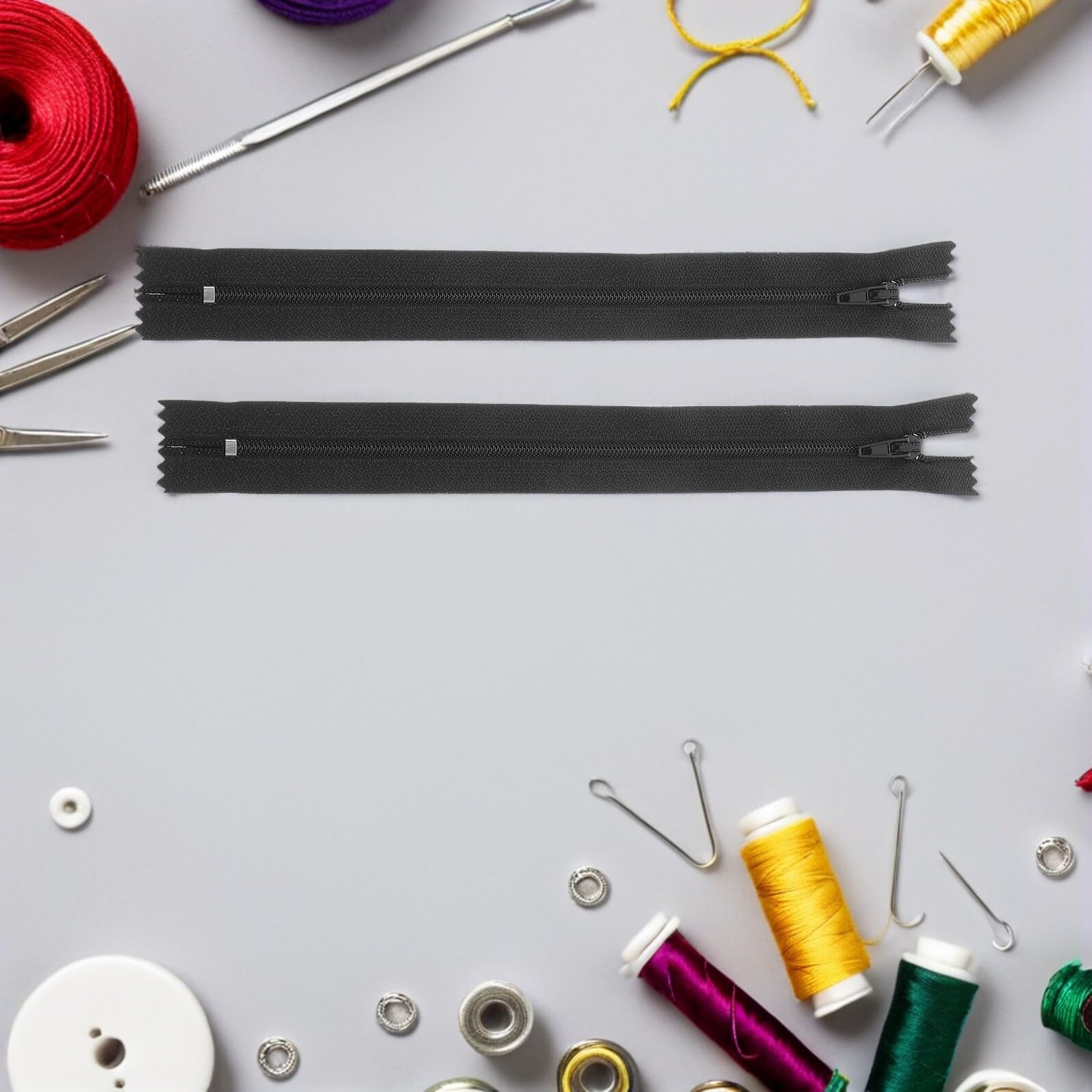 SHERCHPRY 200pezzi Cerniere Invisibili in Nylon Nere per Cucire Vestiti Riparazioni di Borse e Indumenti Sostituzione di Parti di Ricambio per Cucito Artigianale e Progetti DIY