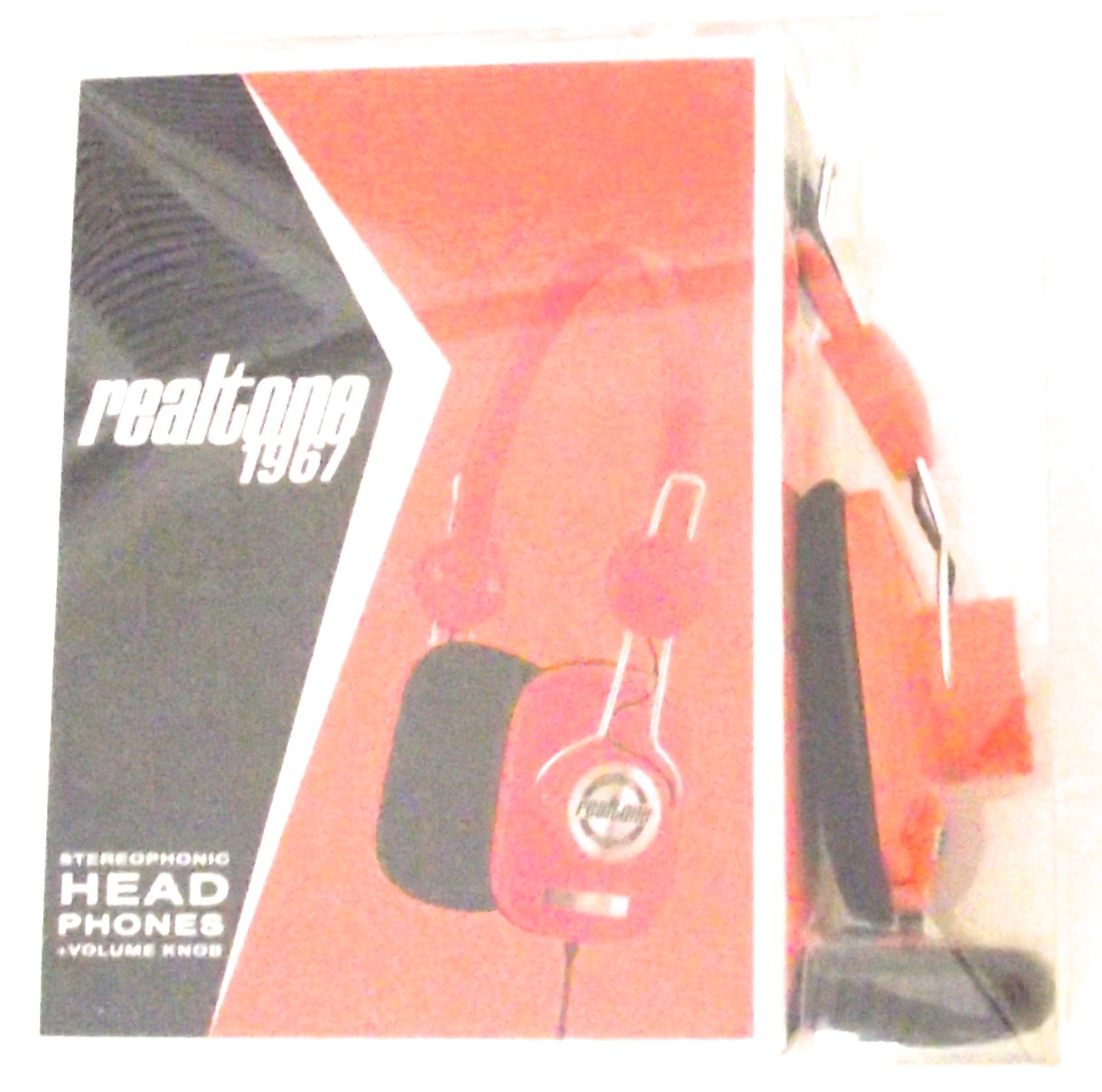 Realtone 1967 Stereophonic Headphones On-Ear Volume Knob RT62 Orange