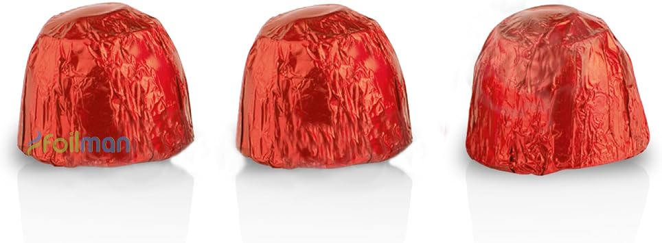 500 Sheets Chocolate Wrappers Candy Wrappers Confectionery Foil sheets DIY Candy and Chocolate Wrapping For All Occasions Foil Wrappers - 3 x 3 Inch Red