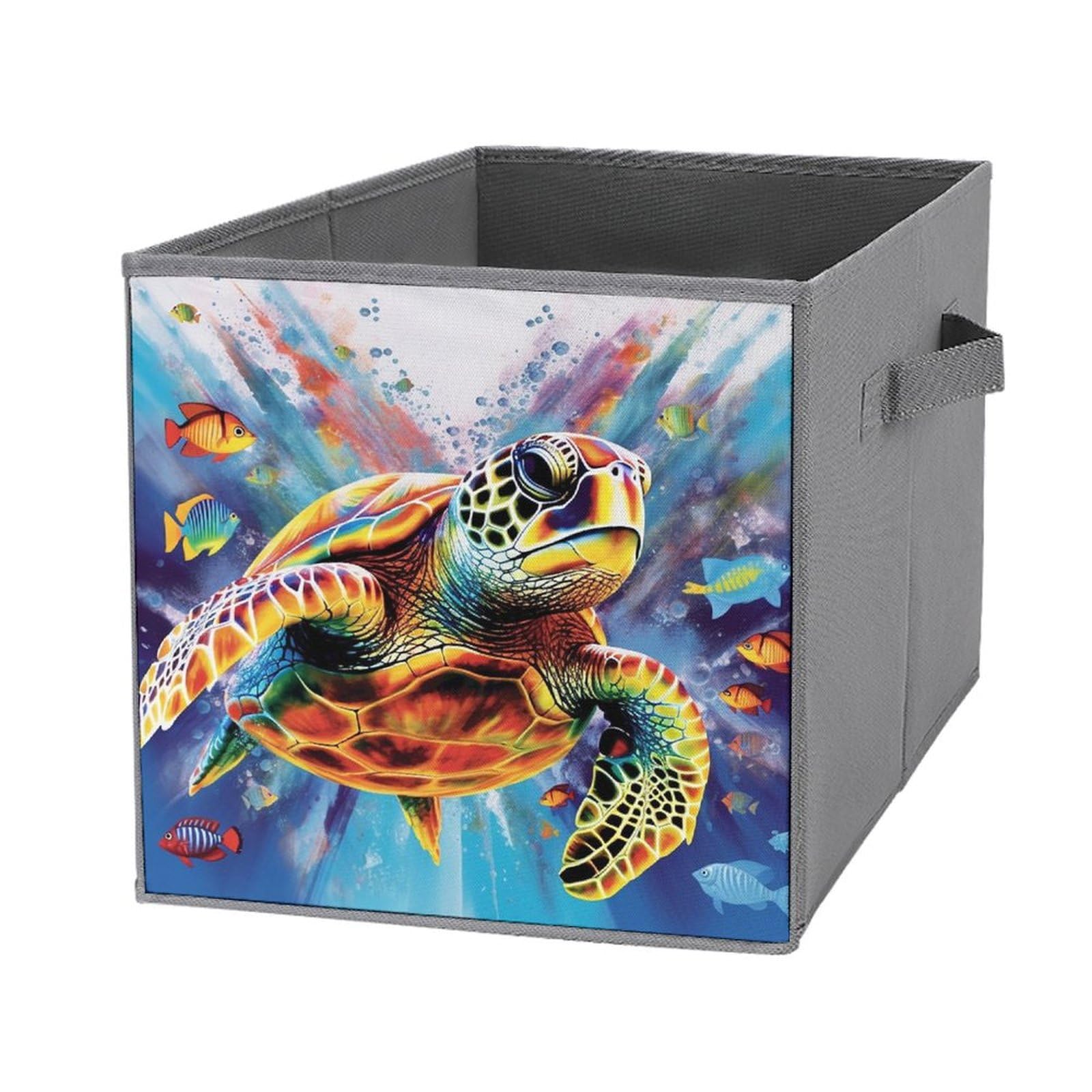 Organiseur de rangement pliable tortue colorée pour placard ordonné