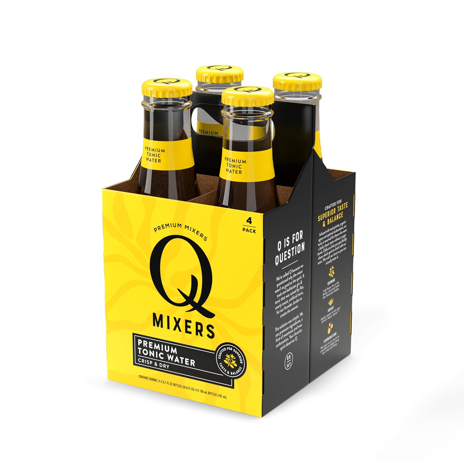 Q Mixers Tonic Water, Premium Cocktail Mixer Made with Real