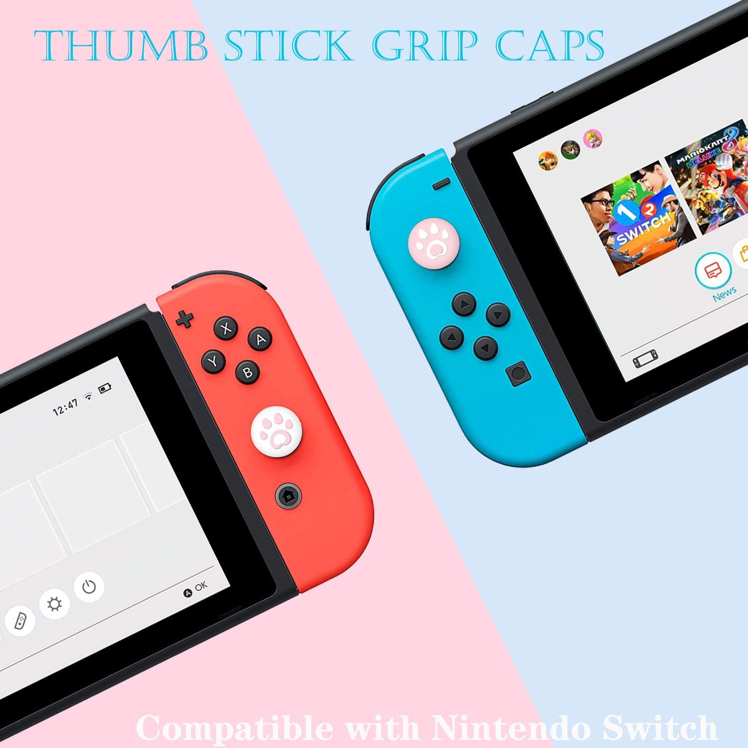 OLDZHU Pink Dockable Protective Case Cover Compatible with Nintendo Switch Joy-Con Controllers,with Glass Screen Protector and 4 Thumb Grips,Shock-Absorption and Anti-Scratch (Pink) thumbnail