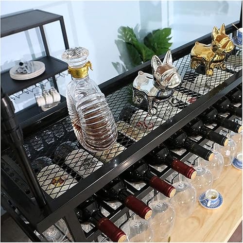 Miniatura 3 de Estante para vino montado en la pared con soporte para botellas y vidrio, estante de metal para colgar copas de vino, soporte de vino colgante,