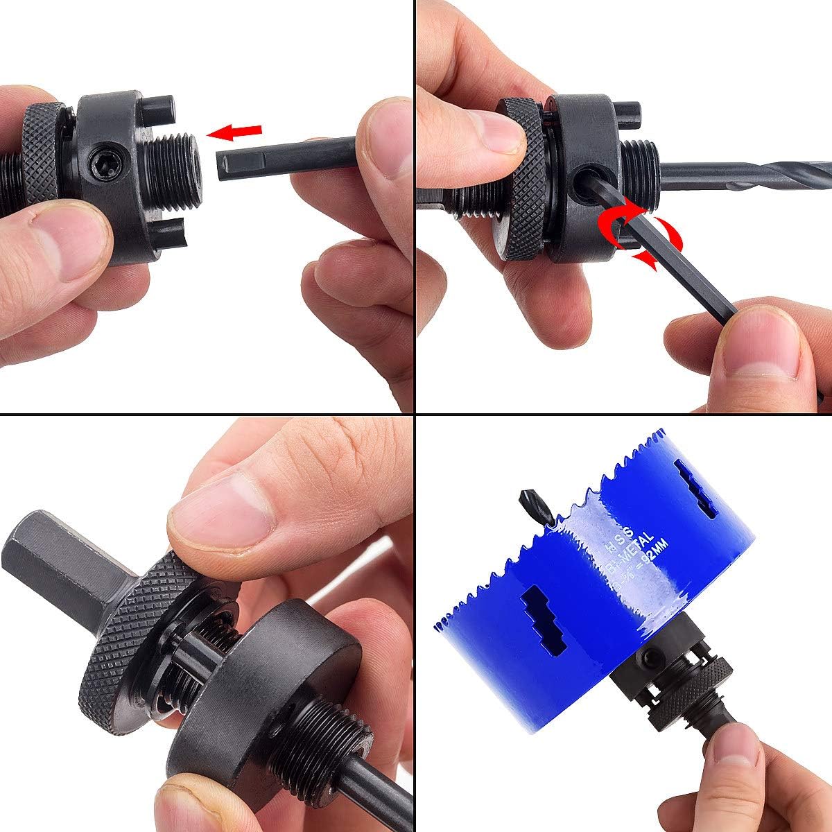 LANIAKEA 3-5/8-Inch Bi-Metal Hole Saw 92MM M42 Annular Hole Cutter HSS Variable Tooth Pitch Holesaw Set with Arbor Blue for Home DIYer : Tools & Home Improvement