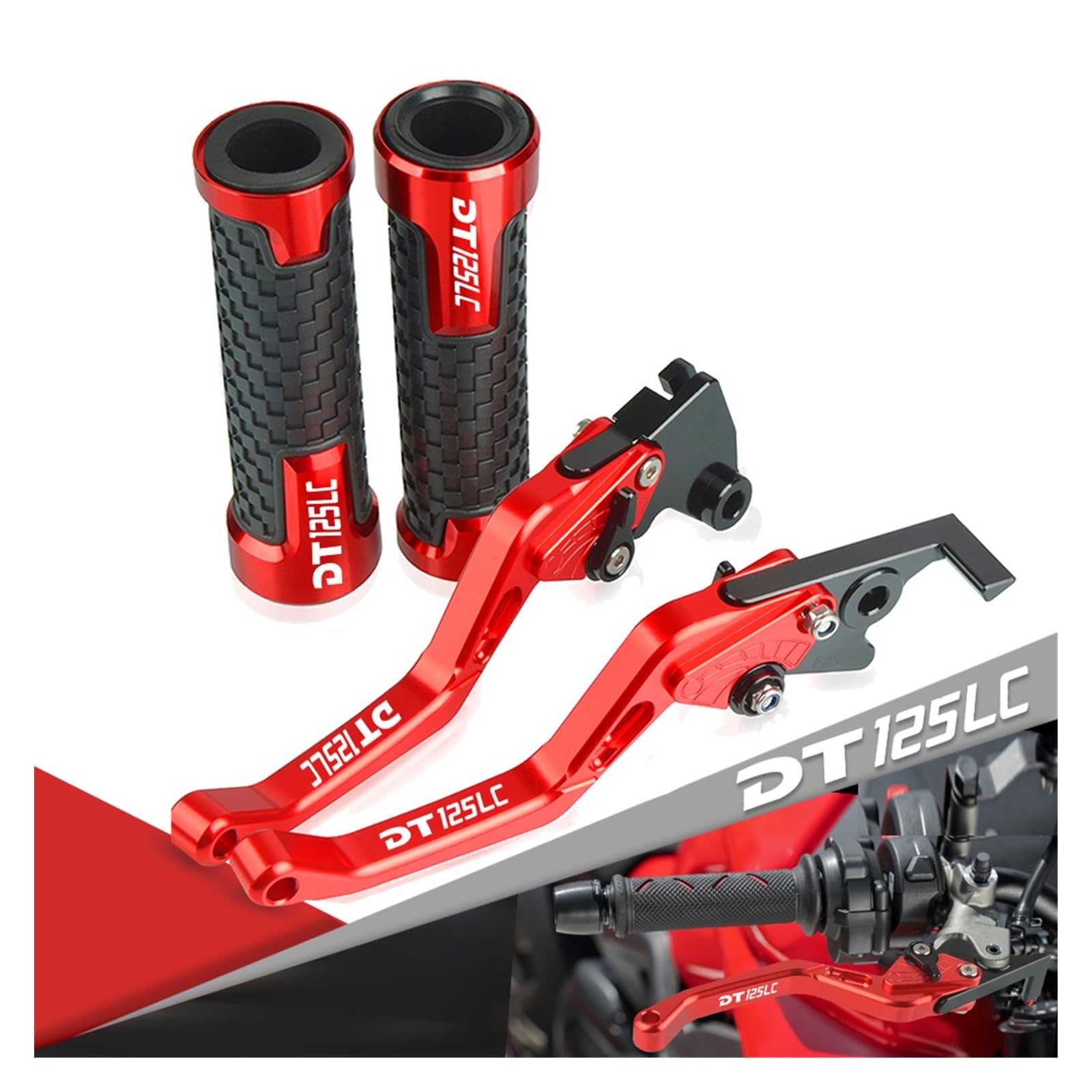 Motorcycle Brake Clutch Levers For Yamaha DT125 LC (1985-1989) - Aluminum CNC Levers, Adjustable, Anodized, Racing Style