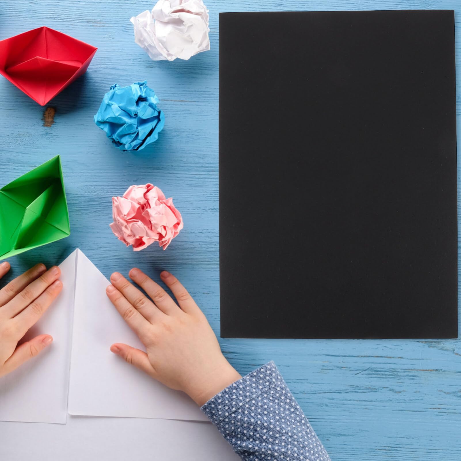 Papier Cartonné Noir A4 100 Pièces pour Loisirs Créatifs et Dessin