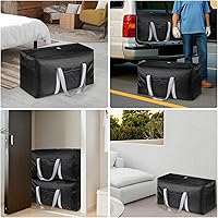 4 Pack 110L Extra Large Travel Duffel Bag, Foldable Waterproof 600D Oxford Cloth, Heavy Duty Storage Bags for Men Women, Strong Moving Boxes for Home, Luggage Bags, Grey, XL, travel