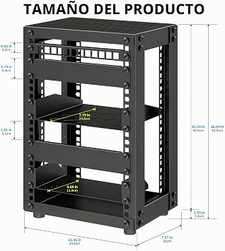 8U Server Cabinet, 10 Inch Mini Server Rack for Networking, Servers, Audio-Visual Equipment and DIY Projects, 7.87 Depth, Black