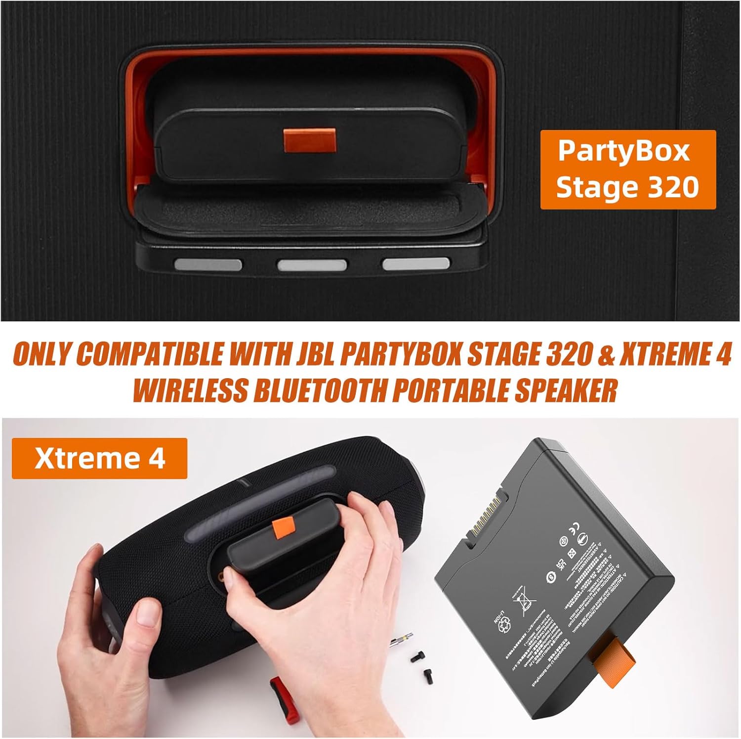 Replacement Battery for JBL Battery 400, Compatible with JBL PartyBox Stage 320 & Xtreme 4 Wireless Bluetooth Portable Speaker Only