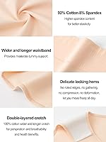 Vista 5 de MEIYATING Ropa interior de algodón para mujer, de talle alto, cobertura completa, paquete múltiple