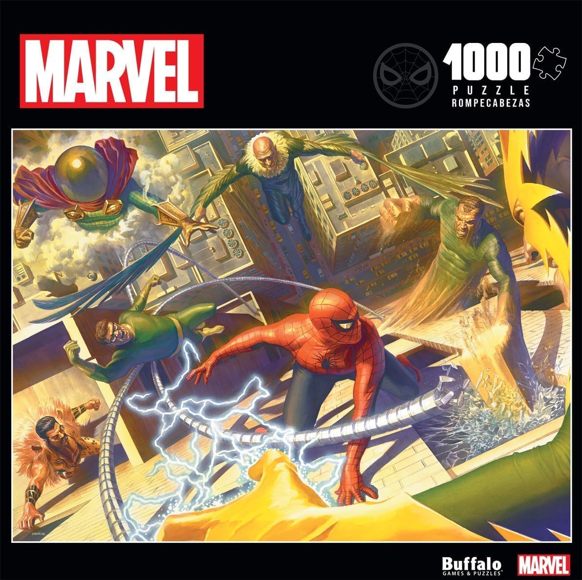 Buffalo Games - Marvel - Spider-man vs. Sinister Six - 1000 Piece Jigsaw Puzzle for Adults Challenging Puzzle Perfect for Game Nights - Finished Size is 26.75 x 19.75