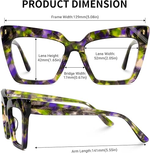 Miniatura 3 de Zeelool Marco de gafas de ojo de gato de moda para mujeres con lentes transparentes sin receta Barnes ZJGA595438