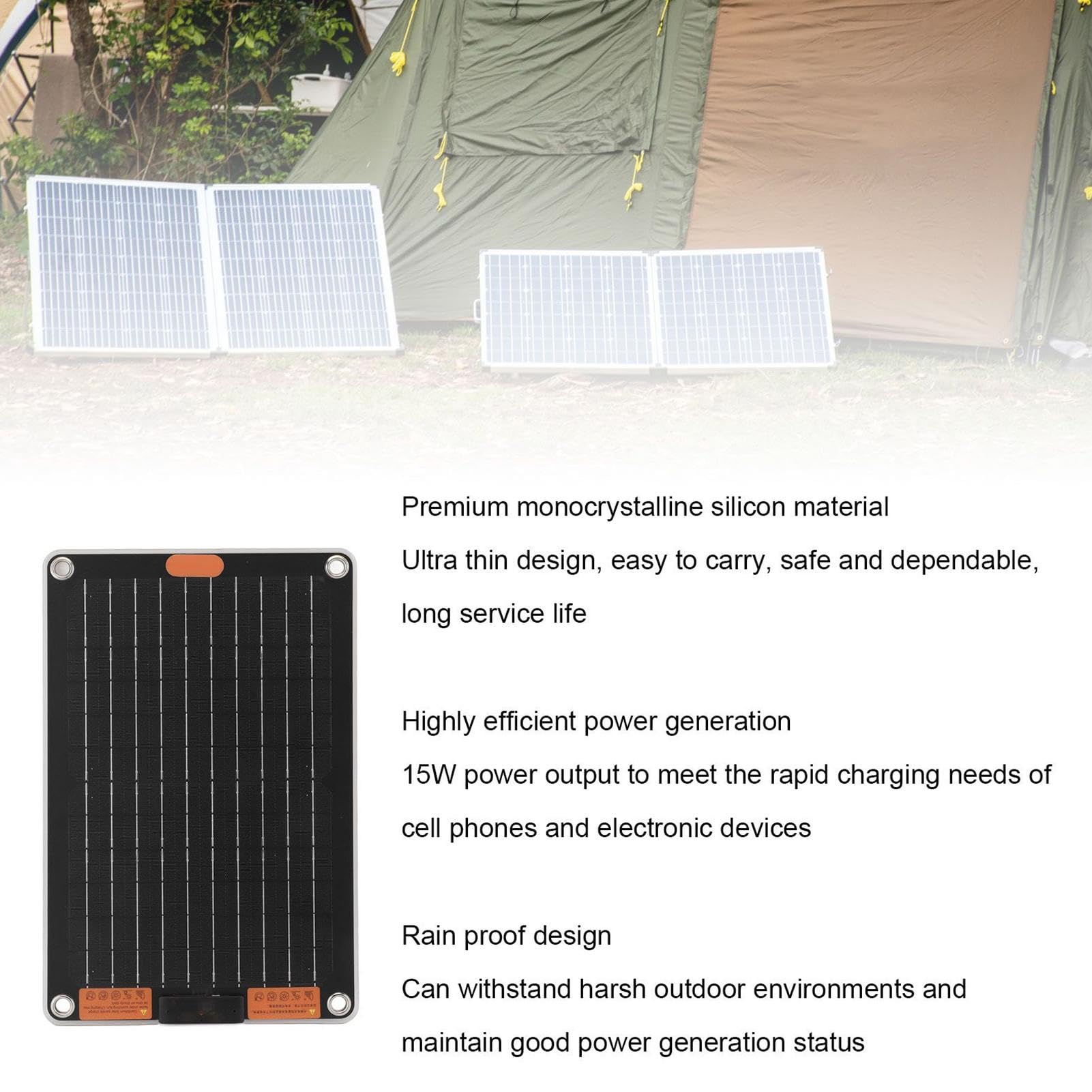 Chargeur Solaire Charge, Charge sans Fil, Alimentation Multi-Appareils
