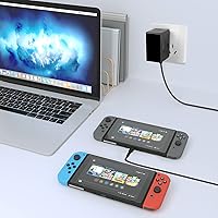 Vista 3 de Cargador de interruptor de 6 pies para Nintendo Switch, adaptador de corriente alterna, fuente de alimentación de 15 V 2.6 A, carga rápida