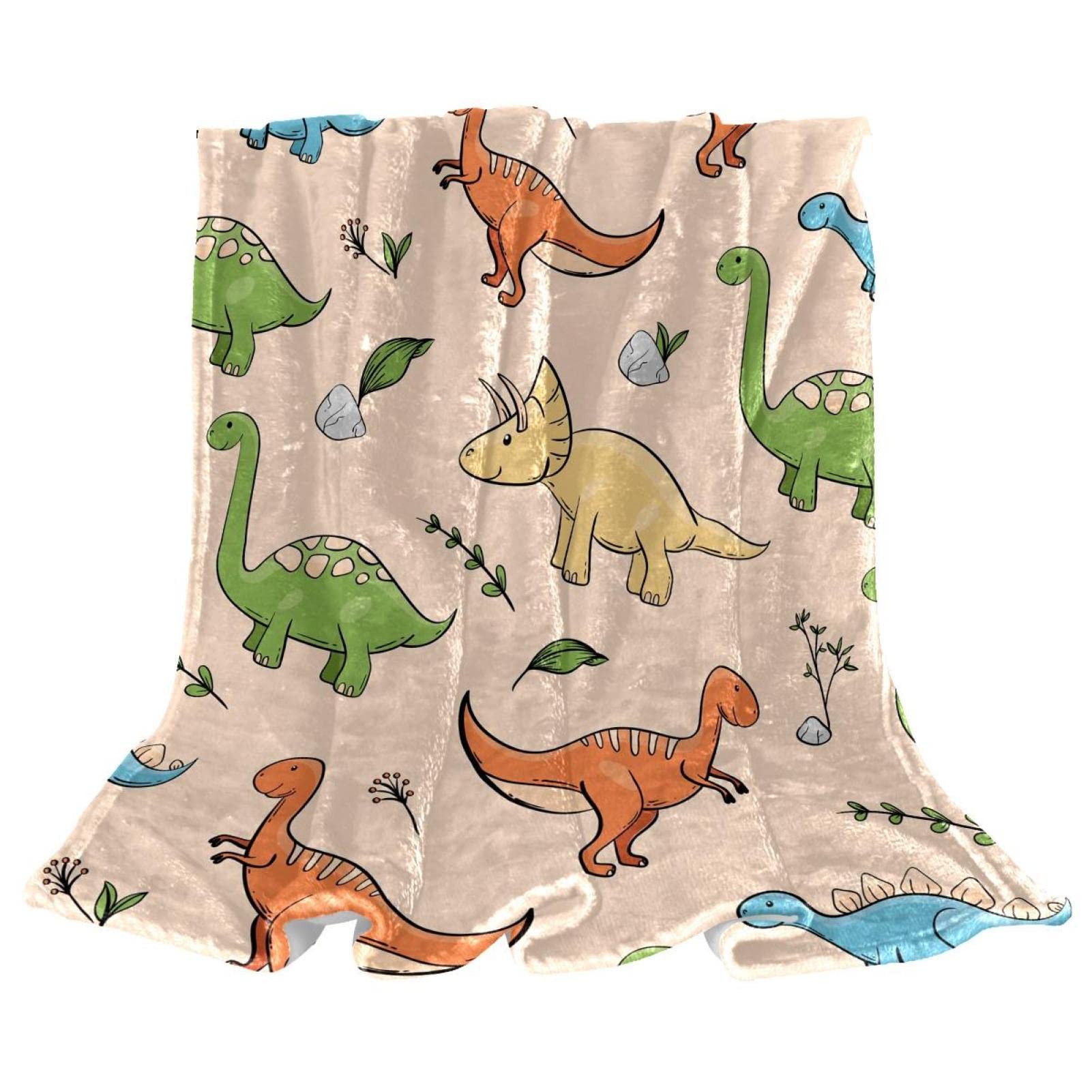 Couverture polaire motif dinosaure multicolore en peluche haut de gamme pour canapé moderne