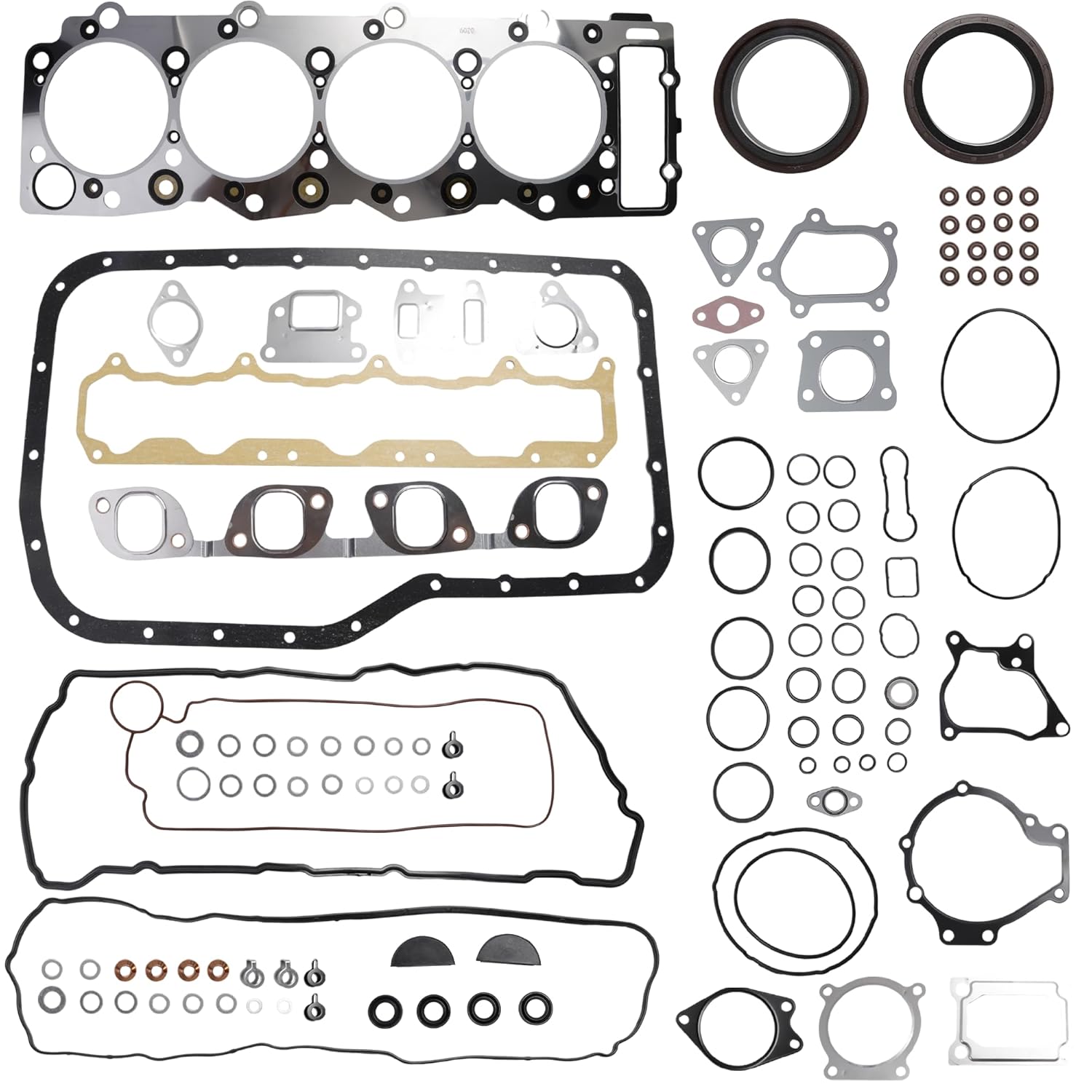Head Gasket Set, for Chevy/for GMC W3500 W4500 W5500 W5500HD 5.2L Diesel 2005-2010, for Isuzu NPR NQR 450 w/ 4HKL 5.2L Diesel, Engine 4HK1 4HK1TC, 8980555400