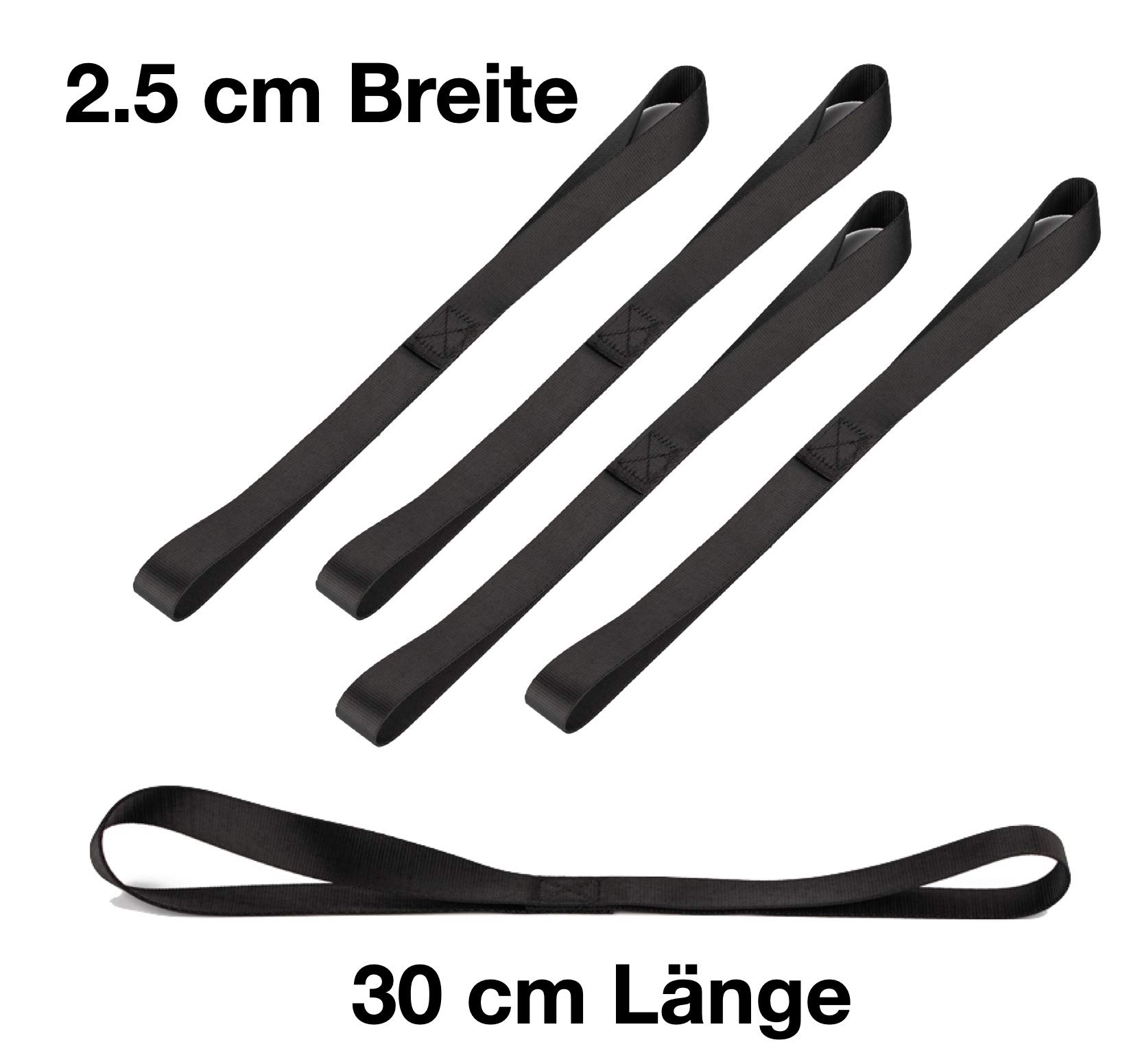 Jeu de 15 Boucles d'arrimage - 30 cm - Double Boucle Ronde - pour la Fixation Lors du Transport de Motos