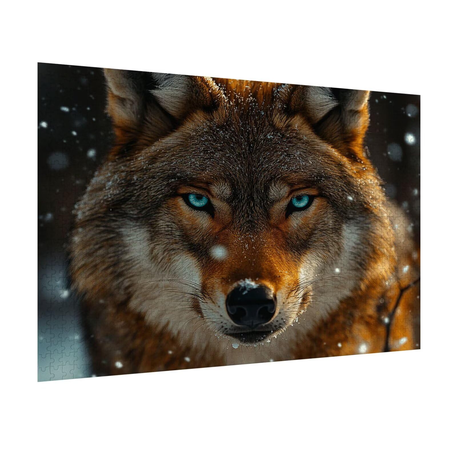 Puzzle 1500 sztuk Wilk Trudne drewniane puzzle, n-397 | Niemożliwe wyzwanie, inteligentna gra zręcznościowa, gry logiczne dla całej rodziny, pomysł na prezent, śnieg
