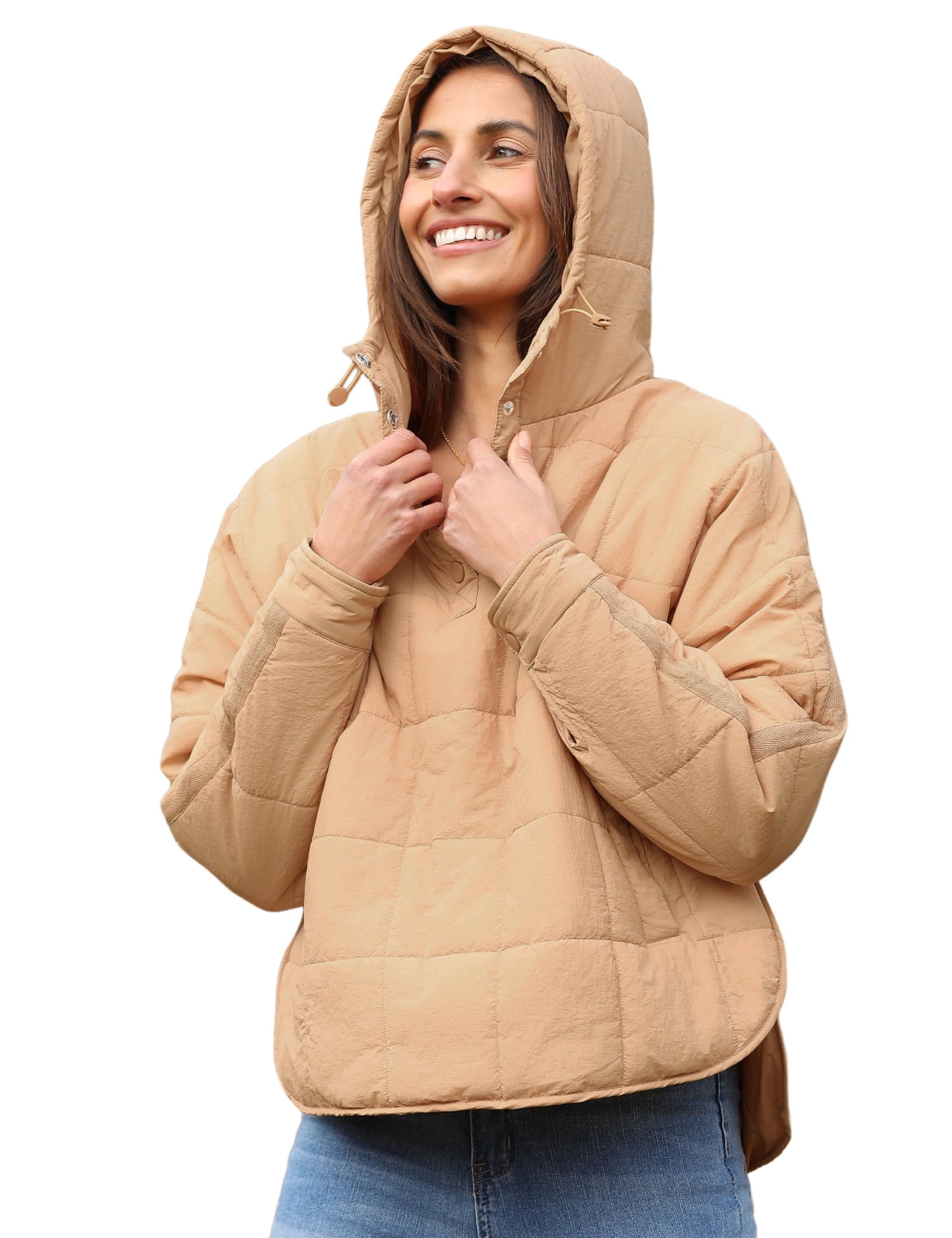 AMEBELLE Women's Oversized Hooded Puffer Jacket Quilted Jackets for Women Lightweight Winter Warm Padded Hoodies Coat
