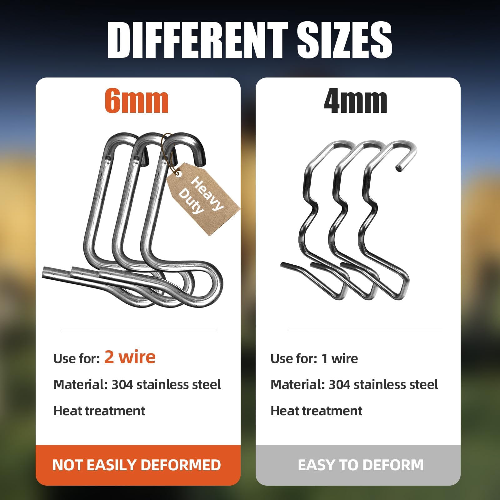 Lot de 20 tendeurs de fil de clôture de 6 mm pour clôture métallique de ferme, jardin