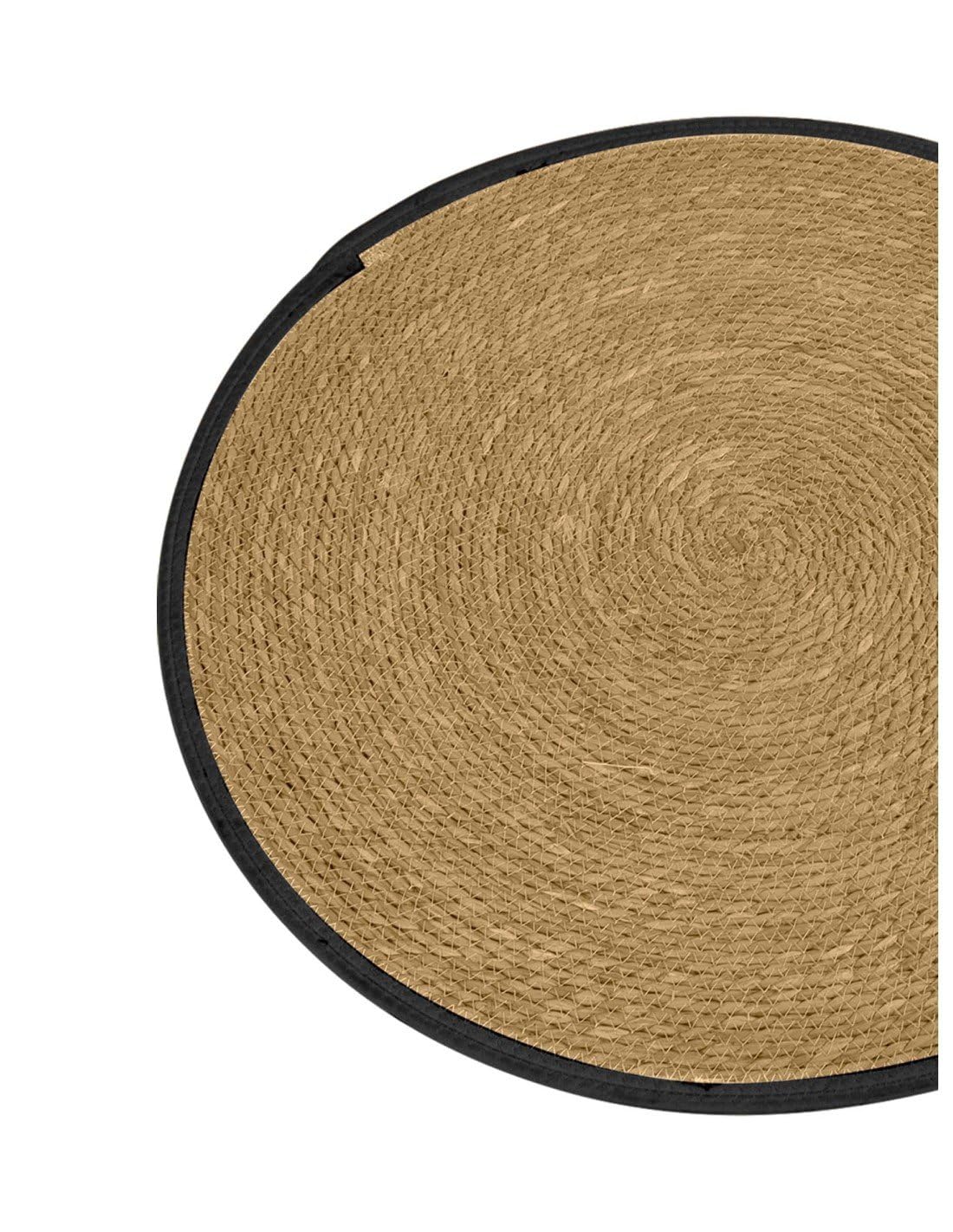 Jardin202 - Alfombra de Yute Redondo Trenzada a Mano – Alfombra Multiuso Decorativa Color Natural | 100 cm (Negro)