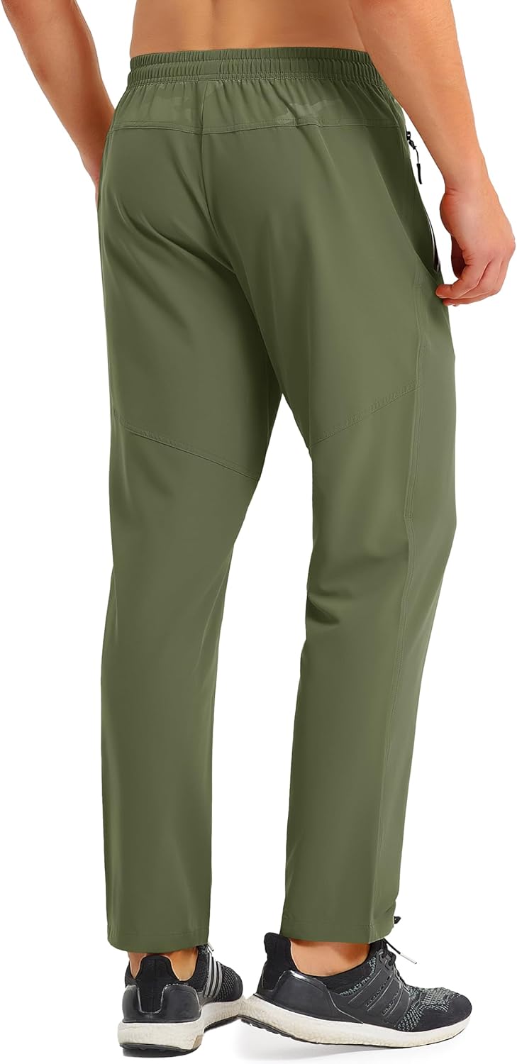 MAGCOMSEN Men's Lightweight Hiking Pants Quick Dry Stretch Running Workout Outdoor Sweatpants with Zipper Pockets - Image 2