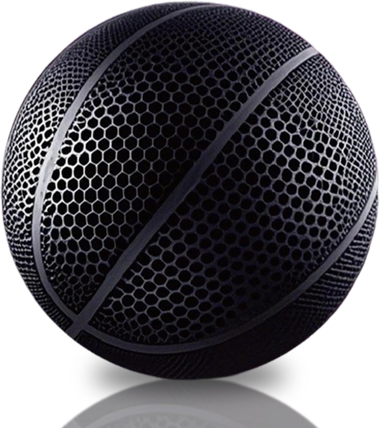3D Printed Airless Basketball - No Pump Needed, Ultra-Quiet & High Bounce - Official Size 7 for Indoor & Outdoor Use Black - Image 1 of 6
