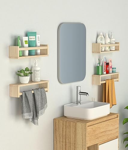 Miniatura 6 de Estantes flotantes para pared, juego de 4 estantes para libros de guardería, estante para libros para niños, perfecto para habitación de niños,