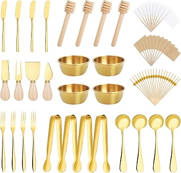 98Pcs Charcuterie Boards Accessories, Gold Stainless Steel Utensil