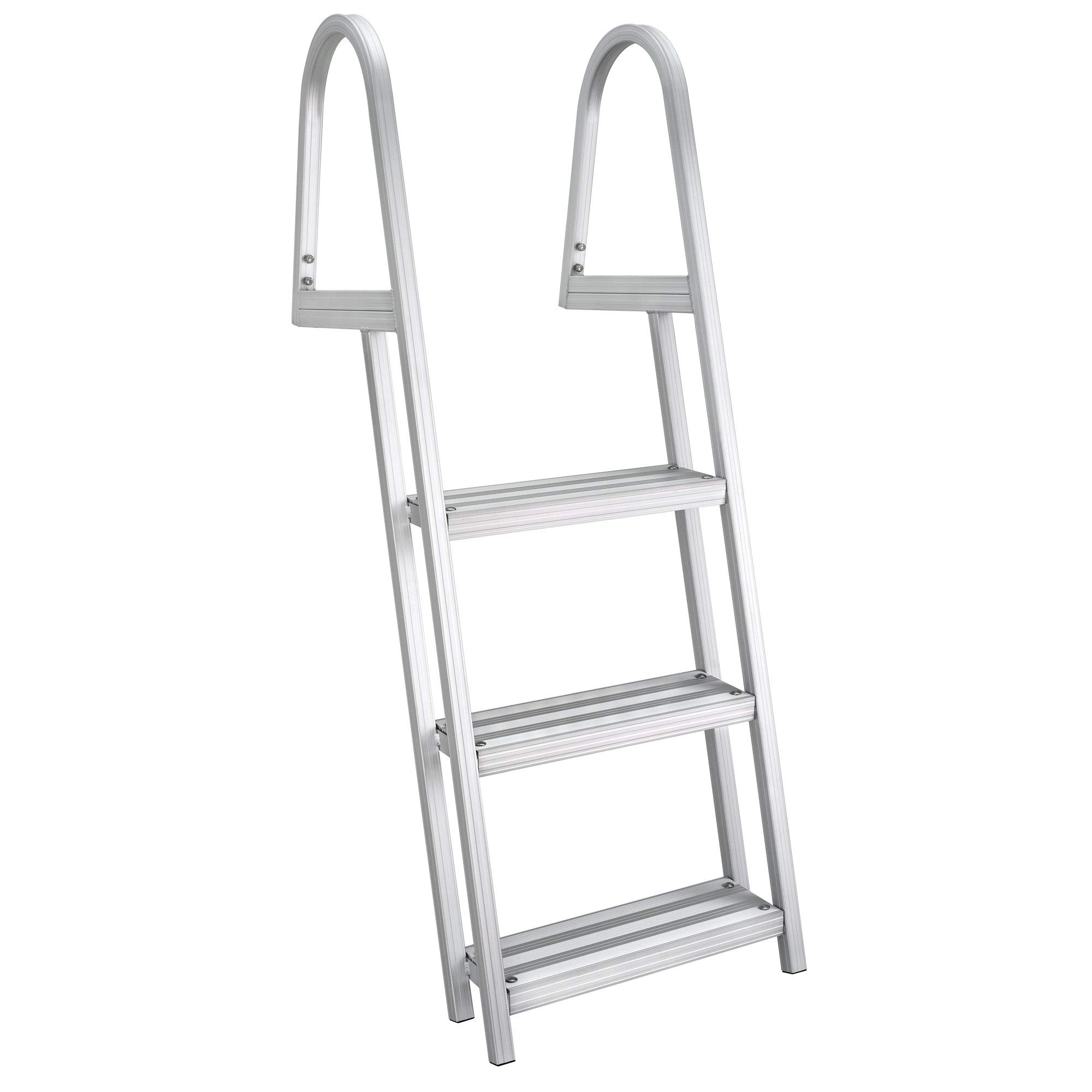 RecPro Marine Aluminum Removable Boarding Ladder | 76" Height | Heavy Duty | 300 lb Capacity (3 Step)