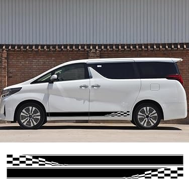 2 Pcs Car Side Decal Sticker DIY Stripe Racing Sports Vinyl Decal for Toyota Alpha Vellfire TRD MVP Accessories