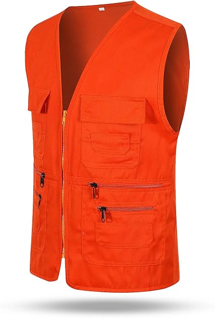 LCY Men Multi Pocket Vest Gilet Outdoor 