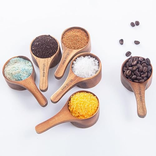 GinSent Wooden Scoops for Canisters 6pcs