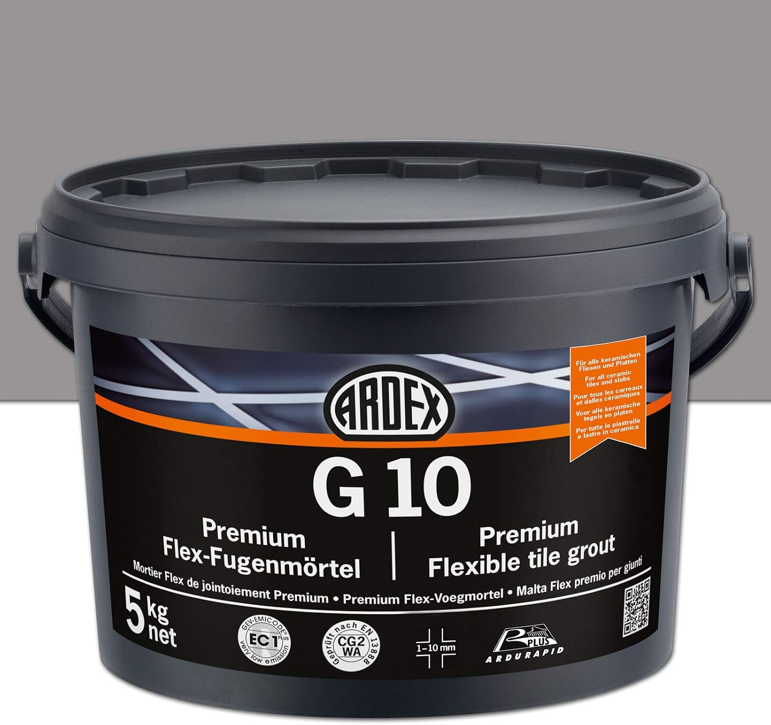 Ardex G10 Premium Fugenmörtel 5 Kg – Flexibel & Farbstabil, Grau