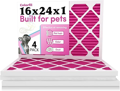 Miniatura 41 de Colorfil - Filtro de aire de 18 x 18 x 1 pulgadas, filtros que cambian de color para olores de gatos y perros, filtro de aire acondicionado MERV 8