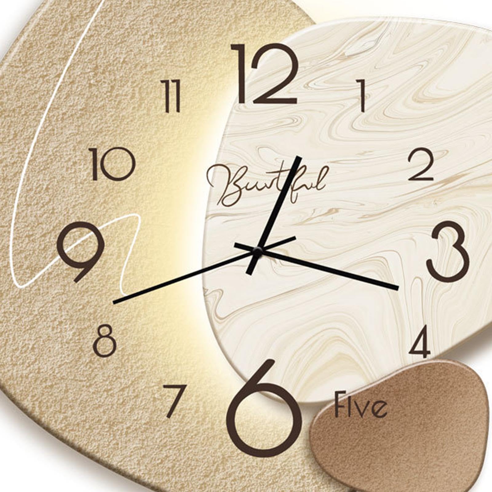 LOVIVER Wanduhr, dekorative Uhr, Holz, schlicht, geräuschlos, Durchmesser 38 cm, Moderne, stumme Uhr im nordischen Stil für den Tisch, Zuhause,