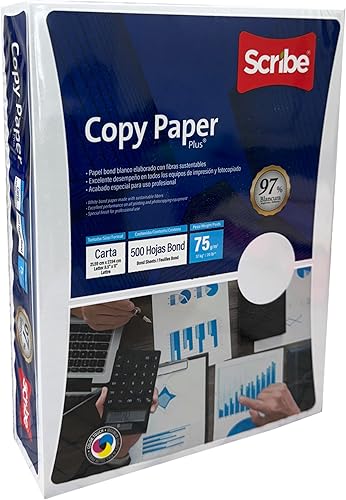 Miniatura 3 de UBMOVE Papel para impresora multiusos, 8.5 x 11 pulgadas, 20 libras, (blanco, 2500 hojas5 resmas)