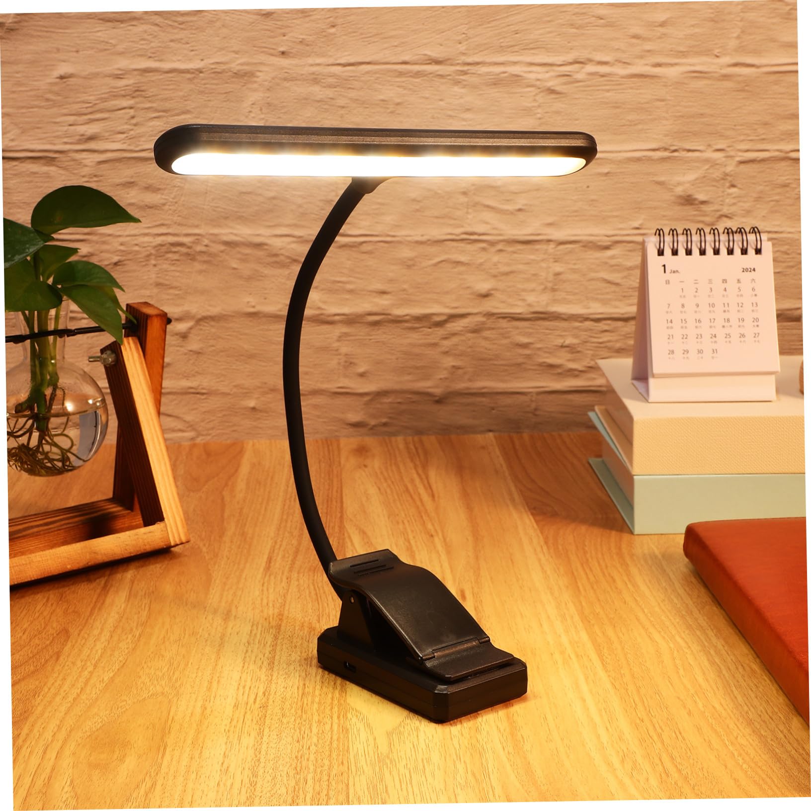 Lámpara de Lectura Recargable 27 Luces LED y Batería de 1000 Mah, Ligera Plástico, Adecuado para Lectura y Uso en Mesita de Noche