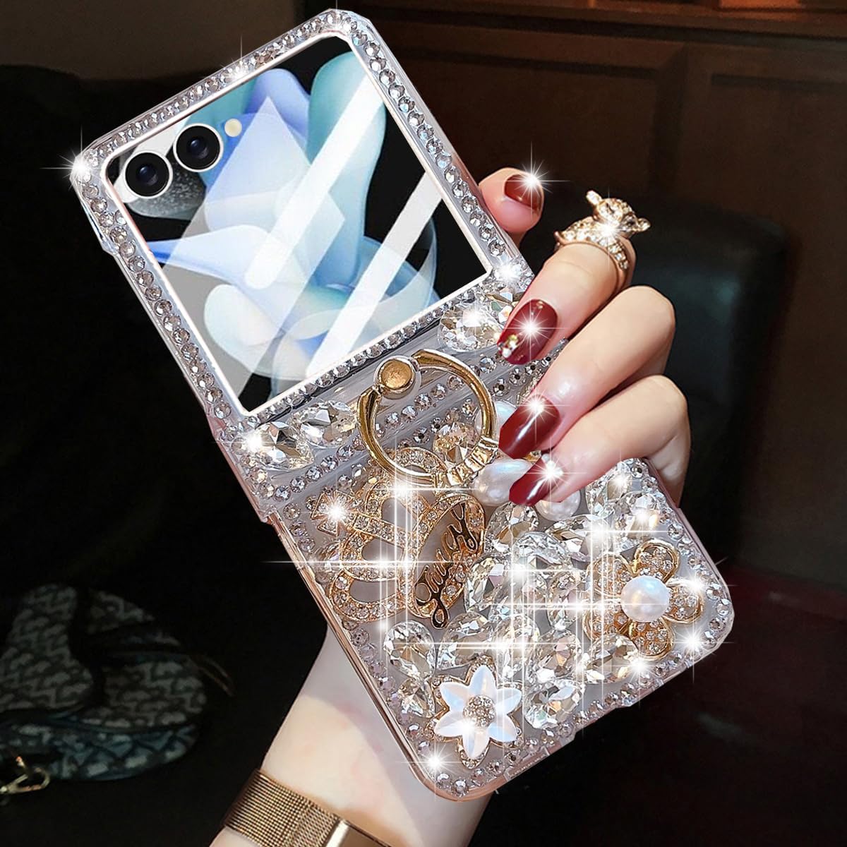 Amazon.com: Changjia for Samsung Galaxy Z Flip 7 Glitter Case with