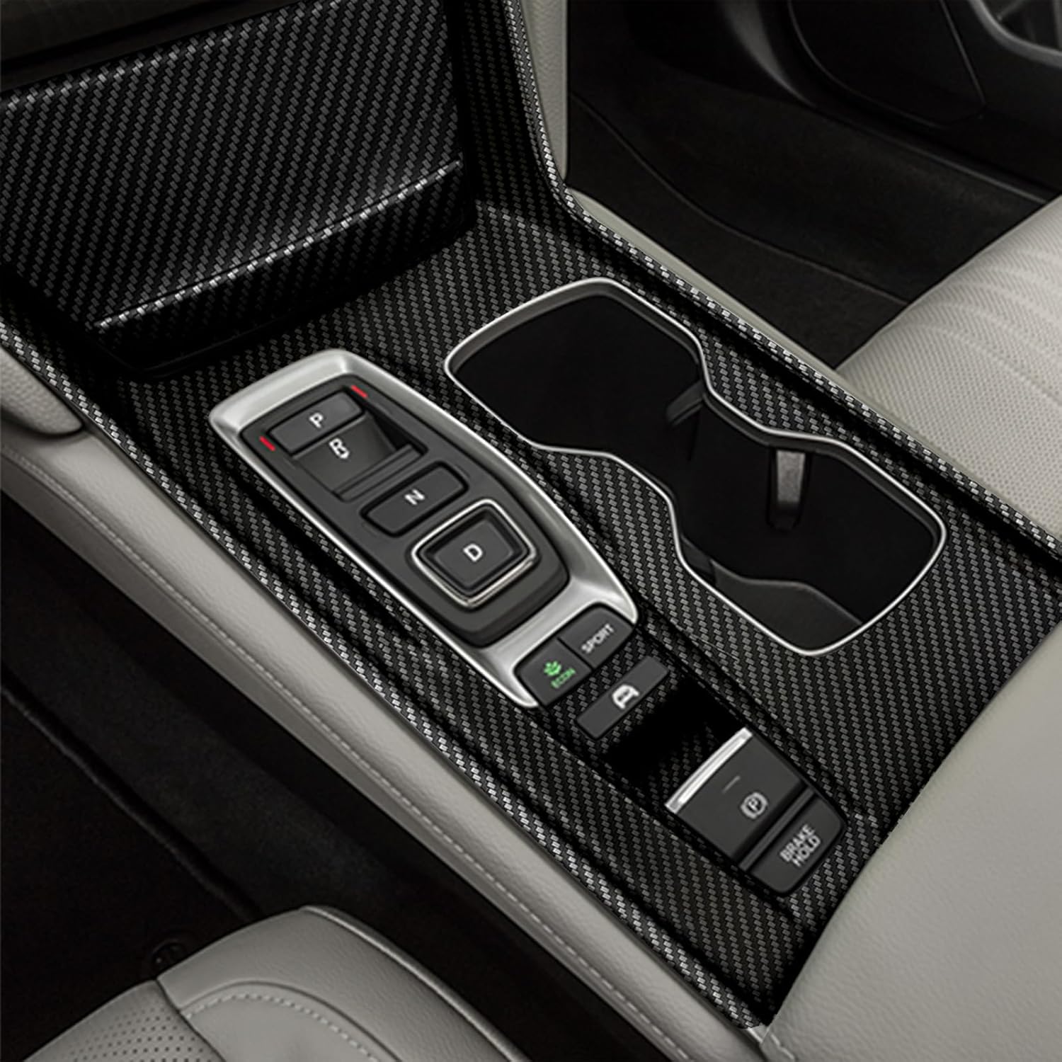 Carbon Fiber Gear Shift Panel Cover Compatible with 2018-2022 10th Gen Honda Accord Hybrid