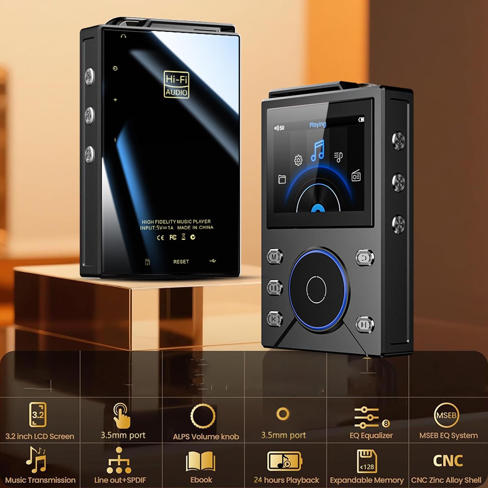 Amazon.co.jp: Elprico HiFi MP3プレーヤーBluetooth 5.4、DSD FLAC